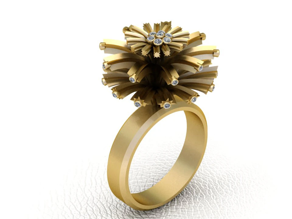 Rose Gold Beads Ring pendant 3D Print Model .c4d .max .obj .3ds .fbx .stl .blend