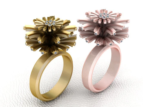 Rose Gold Beads Ring pendant 3D Print Model