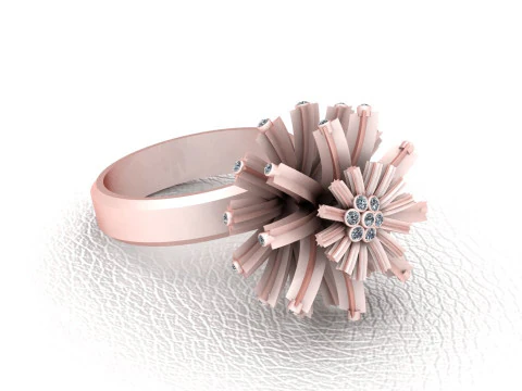 Rose Gold Beads Ring pendant 3D Print Model