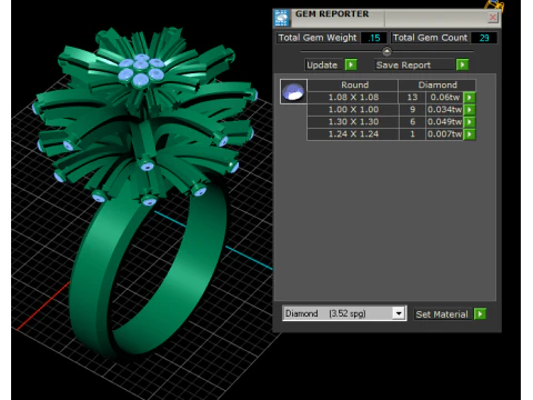 Rose Gold Beads Ring pendant 3D Print Model