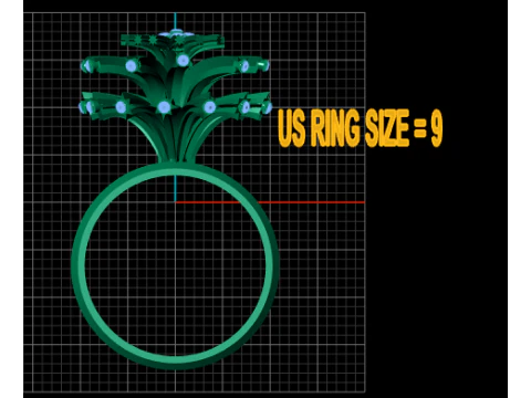 Rose Gold Beads Ring pendant 3D Print Model