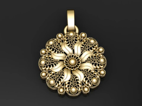 Style Harmony Ball Pendentif Bronze Vintage Modèles 3D en vedette