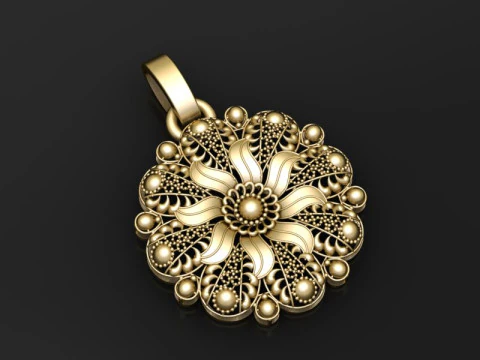 Style Harmony Ball Vintage Bronze Pendant 3D Print Model