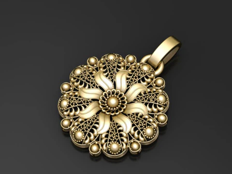 Style Harmony Ball Vintage Bronze Pendant 3D Print Model