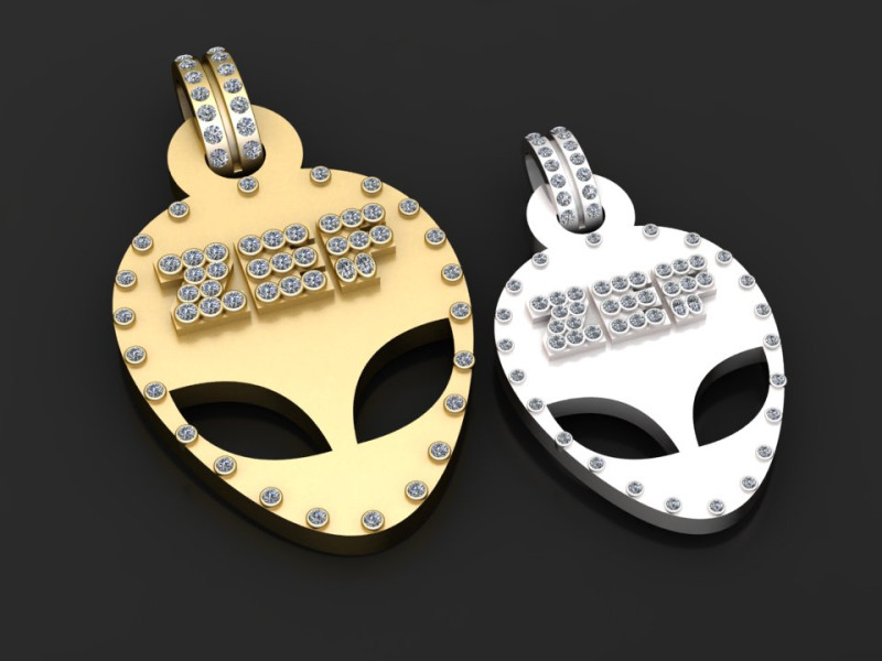 Hip Hop Jewelry Zircon Pendant Model do druku 3D .c4d .max .obj .3ds .fbx .stl .blend