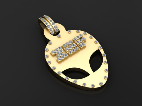 Hip Hop Jewelry Zircon Pendant Model do druku 3D