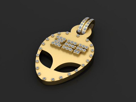 Hip Hop Jewelry Zircon Pendant Model do druku 3D