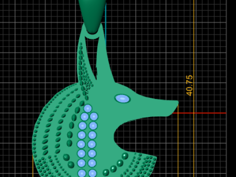 Jackal best STL files for 3D pendant Modello di stampa 3D