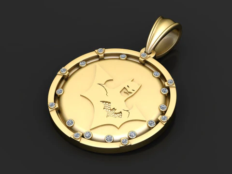 Batman Pendant and chain pendant 3D Print Model