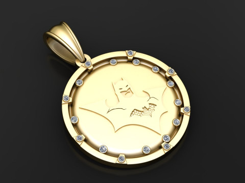 Batman Pendant and chain pendant Modello di stampa 3D