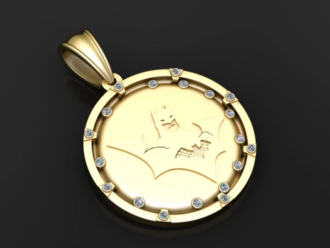 Batman Pendant and chain pendant 3D Print Model