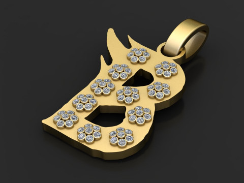The BLING KING B Pendant Modèles 3D en vedette
