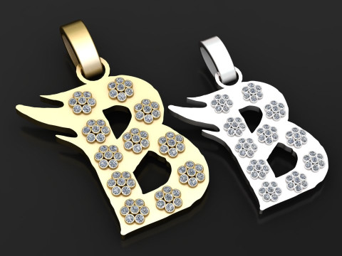 The BLING KING B Pendant Modèles 3D en vedette