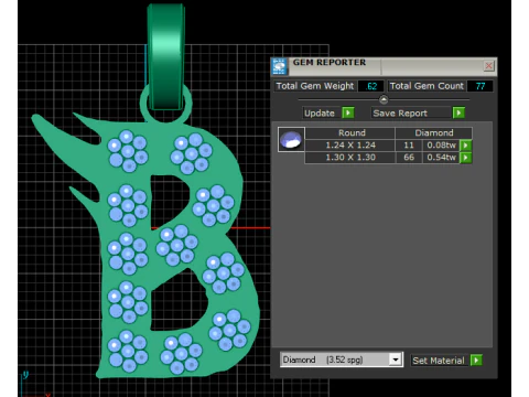 The BLING KING B Pendant 3D Print Model
