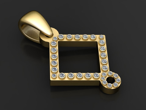 SQUARE SHAPE GOLD PENDANT Model do druku 3D