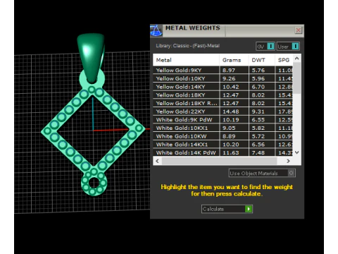 SQUARE SHAPE GOLD PENDANT 3D Print Model