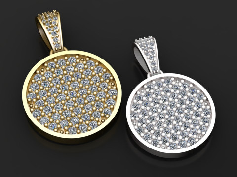 Swarovski Pave Round Disco Ball Pendant Model do druku 3D