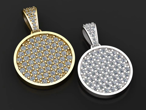 Swarovski Pave ronde discobal-hanger 3D printmodel