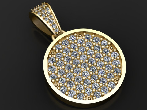 Swarovski Pave Round Disco Ball Pendant Modello di stampa 3D