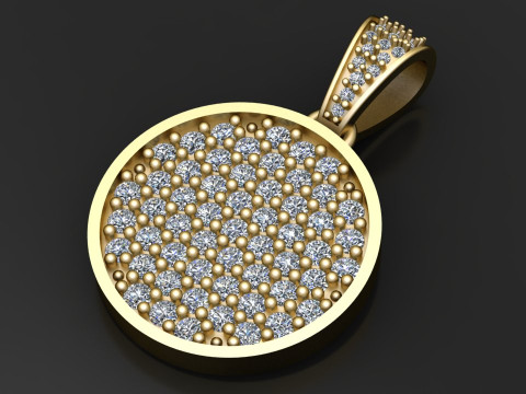 Swarovski Pave Round Disco Ball Pendant Modello di stampa 3D
