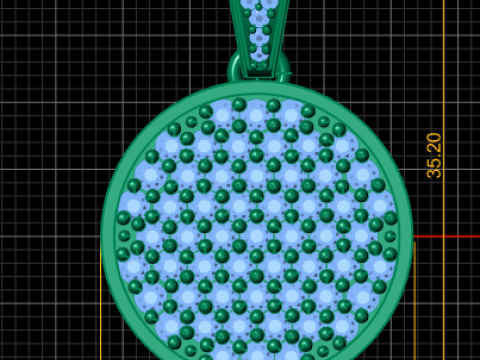 Swarovski Pave Round Disco Ball Pendant Modello di stampa 3D