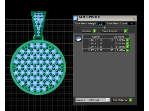 Swarovski Pave Round Disco Ball Pendant Modello di stampa 3D