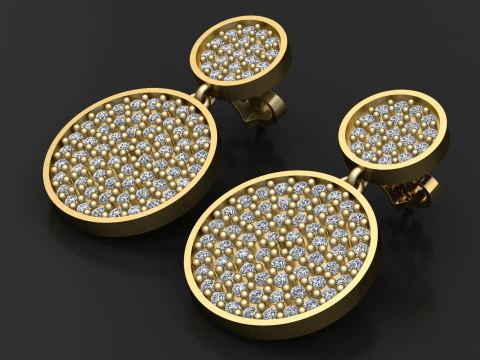 КУЛОН С Круглым Диском из Стерлингового Серебра CZ 3D Принт Модель