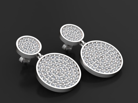 Sterling Silver CZ Round Disc PENDANT 3Dプリントモデル