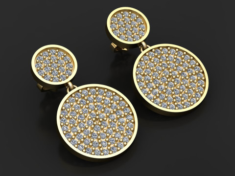 Sterling Silver CZ Round Disc PENDANT 3Dプリントモデル