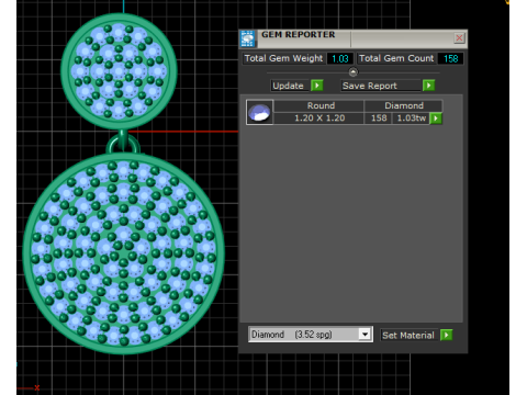 Sterling Silver CZ Round Disc PENDANT 3Dプリントモデル