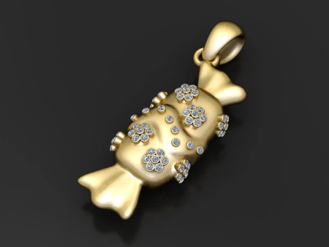 CANDY CANE PENDANT 3D Print Model