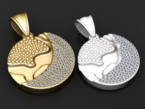 Genuine 5carat Round Cut PENDANT 3D 프린트 모델