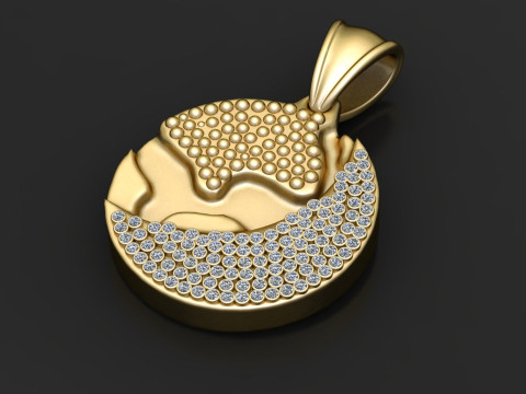 Genuine 5carat Round Cut PENDANT 3D 프린트 모델
