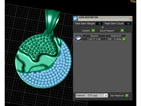 Genuine 5carat Round Cut PENDANT 3D 프린트 모델