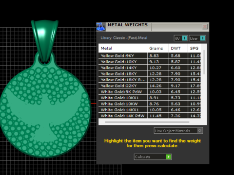 Round Cross Bird Pattern Gold Pendant 3D-Druckmodell