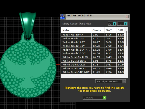 Round Cross Bird Pattern Gold Pendant 3D Print Model