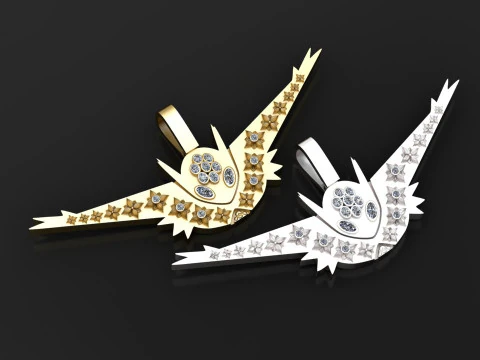 Colar elegante e pingente de brinco Modelo de Impressão 3D