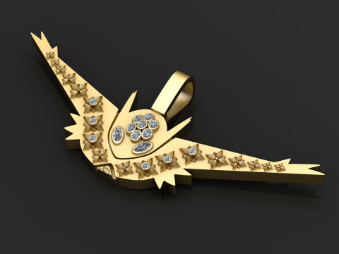 Elegant Necklace and Earring pendant Modèles 3D en vedette