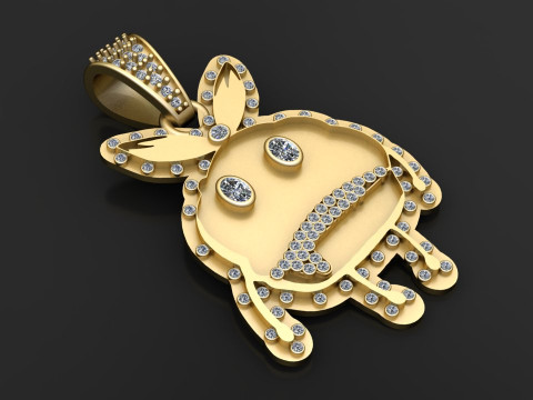 Gold Filled Cool Rabbit Charm pendant 3D Принт Модель