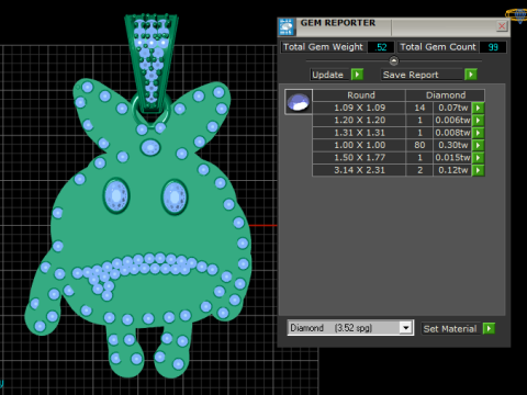 Gold Filled Cool Rabbit Charm pendant 3D Принт Модель
