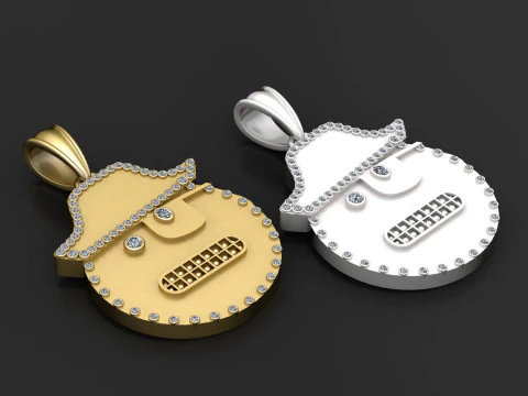 PENDENTIF EMOJI VISAGE COEUR Modèles 3D en vedette