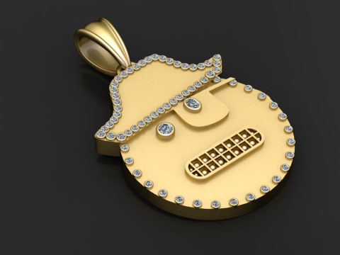 HEART DESIGN FACE EMOJI PENDANT 3D 프린트 모델