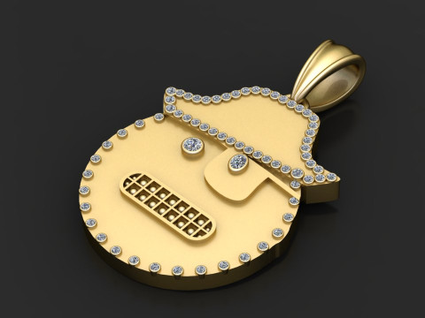 HEART DESIGN FACE EMOJI PENDANT 3D 프린트 모델