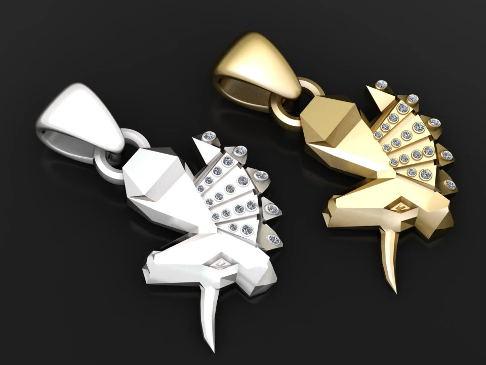 Gold Diamond Hours Pendant 3D Print Model .c4d .max .obj .3ds .fbx .stl .blend