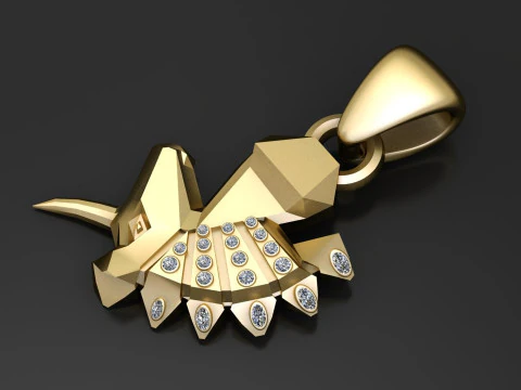 Gold Diamond Hours Pendant 3D Print Model