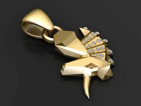 Gold Diamond Hours Pendant 3D Print Model
