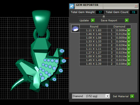 Gold Diamond Hours Pendant 3D Print Model