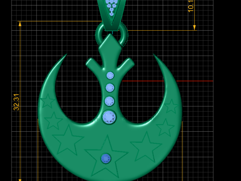 Brand Muslim Crescent Pendant 3D 프린트 모델