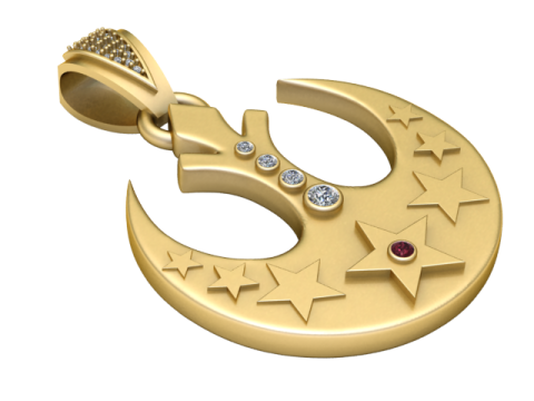 Brand Muslim Crescent Pendant 3D 프린트 모델