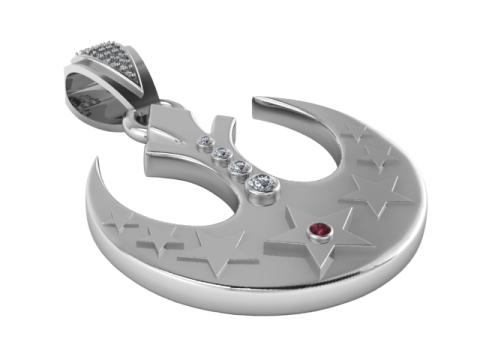 Brand Muslim Crescent Pendant 3D 프린트 모델